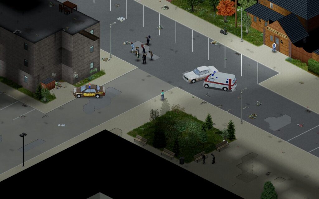 Pat_Bren stands on a street with some crashed cars