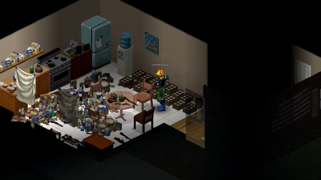 A kitchen with hundreds of items on the floor.