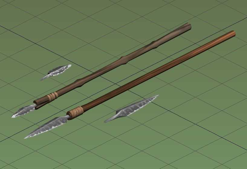 Various spears and spearheads